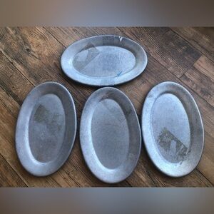 4 Melco Sizzler Steak Plates Made In USA Chicago Fajita Platters 10” by 6.5"